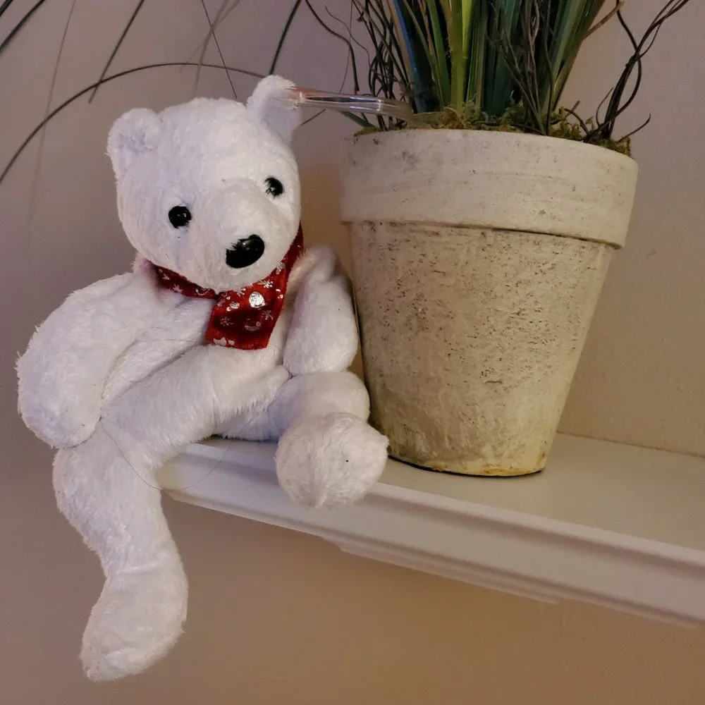 Ty 2000 HOLIDAY TEDDY White Christmas Bear